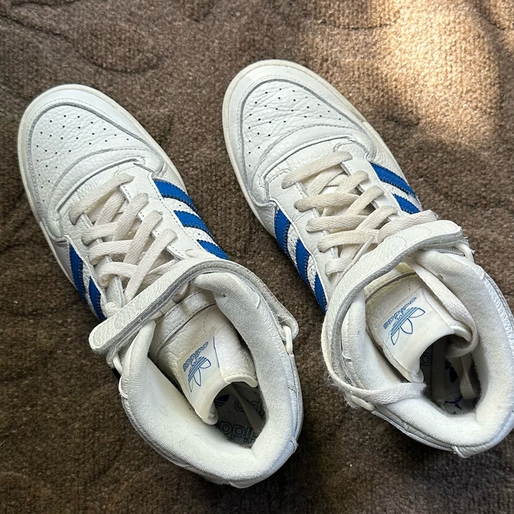 Adidas Originals Men’s Forum Mid White Blue Bird GX1021 Size 10 - Picture 2 of 14